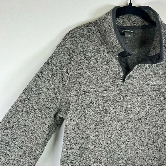Eddie Bauer Men's Quarter Snap Pullover Sweatshirt Heather Taupe Outdoor  Medium - Picture 6 of 11